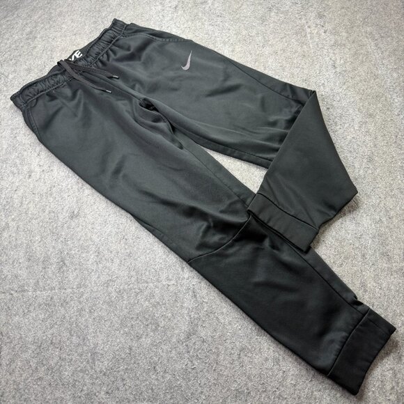 Nike Jogger Men M Black 28" Tapered Fleece DRI-FIT Sweatpants AO2370 b114 - Picture 1 of 16